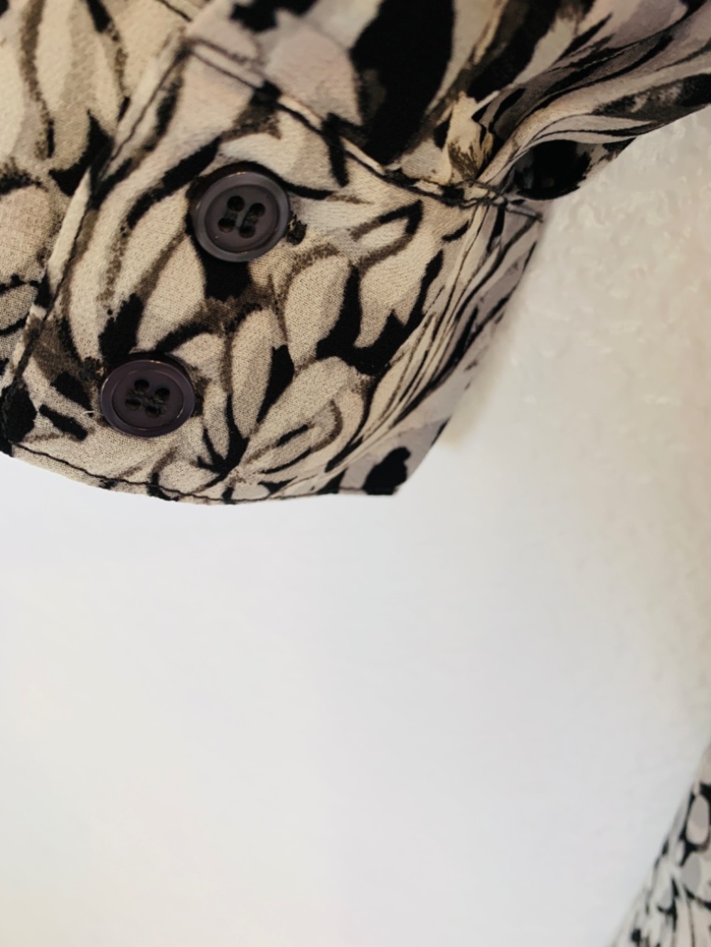 Belle Kim Gravel Floral Animal Print Tunic Top 1X Semi Sheer Button Up Chiffon - Picture 11 of 14